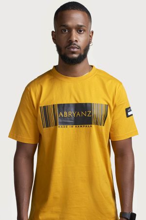Abryanz Mustard Barcode T-Shirt