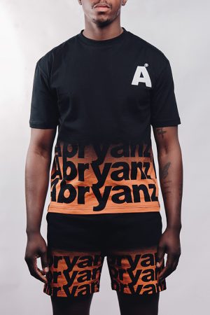 Black Orange Gradient Crew Neck T-shirt