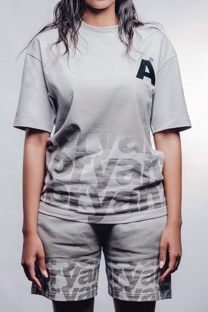 Light Dark Grey Gradient Crew Neck T-shirt