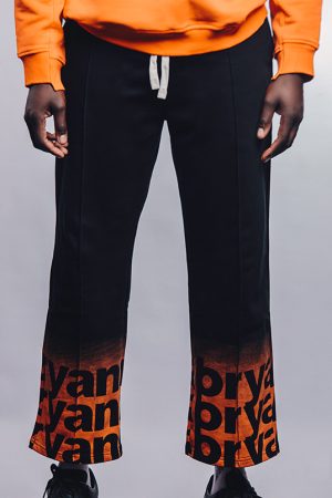 Black Orange Gradient Track Sweatpants