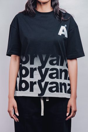 Black light grey Gradient Crew Neck T-shirt