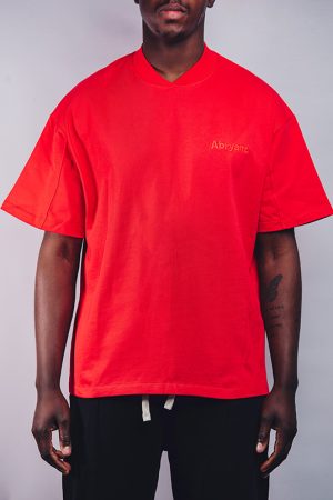 AB V CrewNeck T-shirt White Crimson