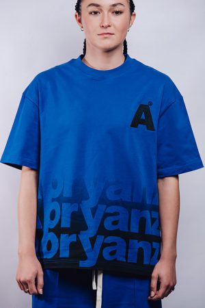 Navy Black Gradient Crew Neck T-shirt